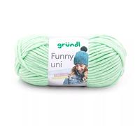 Gründl Wolle Funny uni - weiche Chenille Wolle zum Häkeln - Kuschelig und hautfreundlich - 100% Polyester - 1 Knäuel 100 g / 120 m - Nadelstärke 5-6 - pastellgrün
