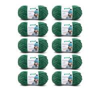 Gründl Funny uni Strick- & Häkelgarn (samtartiges Chenille-Garn aus 100 % Polyester, 10 x 100 g / 120 m, Nadelstärke: 5 - 6), Dunkelgrün