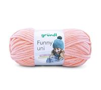 Gründl Wolle Funny uni - weiche Chenille Wolle zum Häkeln - Kuschelig und hautfreundlich - 100% Polyester - 1 Knäuel 100 g / 120 m - Nadelstärke 5-6 - apricot
