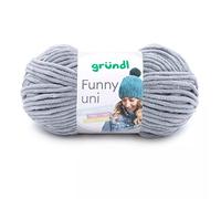 Gründl Wolle Funny uni - weiche Chenille Wolle zum Häkeln - Kuschelig und hautfreundlich - 100% Polyester - 1 Knäuel 100 g / 120 m - Nadelstärke 5-6 - hellgrau