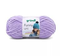 Gründl Wolle Funny uni - weiche Chenille Wolle zum Häkeln - Kuschelig und hautfreundlich - 100% Polyester - 1 Knäuel 100 g / 120 m - Nadelstärke 5-6 - lavendel