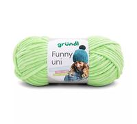 Gründl Wolle Funny uni - weiche Chenille Wolle zum Häkeln - Kuschelig und hautfreundlich - 100% Polyester - 1 Knäuel 100 g / 120 m - Nadelstärke 5-6 - hellgrün