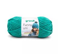 Gründl Wolle Funny uni - weiche Chenille Wolle zum Häkeln - Kuschelig und hautfreundlich - 100% Polyester - 1 Knäuel 100 g / 120 m - Nadelstärke 5-6 - smaragd