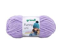 Gründl Wolle Funny uni - weiche Chenille Wolle zum Häkeln - Kuschelig und hautfreundlich - 100% Polyester - 1 Knäuel 100 g / 120 m - Nadelstärke 5-6 - lavendel
