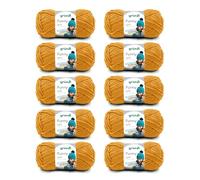 Gründl Wolle Funny uni - weiche Chenille Wolle zum Häkeln - Kuschelig und hautfreundlich - 100% Polyester - 10 Knäuel 100 g / 120 m - Nadelstärke 5-6, Senf