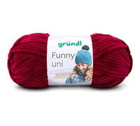 Gründl Wolle Funny uni - weiche Chenille Wolle zum Häkeln - Kuschelig und hautfreundlich - 100% Polyester - 1 Knäuel 100 g / 120 m - Nadelstärke 5-6 - bordeaux