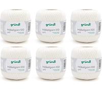 Gründl 100 Häkelgarn, Baumwolle, creme, 6 x 100 g