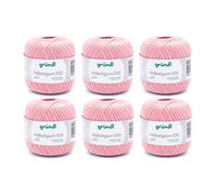 Gründl Wolle Häkelngarn 100 - dünne sommerliche Wolle zum Häkeln - Glänzend und waschbar - Baumwollgarn - 100% Baumwolle - 6 Knäuel 100 g / 566 m - Nadelstärke 1,5-2, helles lachs