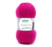 Gründl Wolle Happy uni 100% Polyacryl 1 x 100 g, Fuchsia