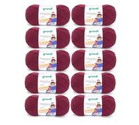Gründl Wolle Happy uni Garn zum Stricken 10 Knäuel 100 g, Bordeaux