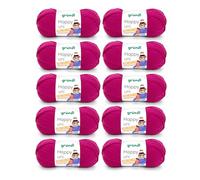 Gründl Wolle Happy uni Garn zum Stricken 10 Knäuel 100 g, fuchsia