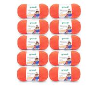 Gründl Happy uni (Strick- und Häkelgarn mit wollartigem Charakter aus 100% Polyacryl, Anti-Pilling, 100 g / 250 m, Nadelstärke: 4-5, 10 x 100 g), Orange