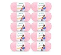 Gründl Wolle Happy uni Garn zum Stricken 10 Knäuel 100 g, rosa