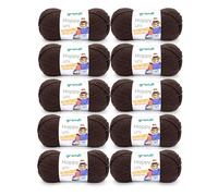 Gründl Wolle Happy uni - Garn zum Stricken - Garn zum Häkeln - Strickgarn - Häkelgarn - Weich und hautfreundlich - 100% Polyacryl 10 Knäuel 100 g / 250 m - Nadelstärke 4 5 -schokobraun