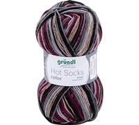 Gründl Wolle Hot Socks color 50 4-fach - Sockenwolle - Sockengarn - Weich und hautfreundlich - 75% Schurwolle, 25% Polyamid - 1 Knäuel 50 g / 210 m - Nadelstärke 2,5-3 - noble colors mix
