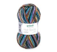 Gründl Wolle Hot Socks color 50 4-fach - Sockenwolle - Sockengarn - Weich und hautfreundlich - 75% Schurwolle, 25% Polyamid - 1 Knäuel 50 g / 210 m - Nadelstärke 2,5-3 - parrot color