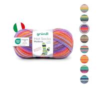 Gründl Wolle Hot Socks Madena 4-fach - Sockenwolle für 1 Paar Socken - Sockengarn - Weich und hautfreundlich - 75% Schurwolle, 25% Polyamid - 1 Knäuel 100 g / 420 m -Nadelstärke 2,5-3 - tutti-frutti