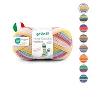 Gründl Wolle Hot Socks Madena 4-fach - Sockenwolle für 1 Paar Socken - Sockengarn - Weich und hautfreundlich - 75% Schurwolle, 25% Polyamid - 1 Knäuel 100 g / 420 m -Nadelstärke 2,5-3 - caribean
