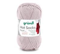 Gründl Wolle Hot Socks pearl uni 4-fach - Sockenwolle - Sockengarn - Weich und hautfreundlich - 75% Schurwolle, 20% Polyamid, 5% Kaschmir - 1 Knäuel 50 g / 200 m - Nadelstärke 2,5-3 - sand