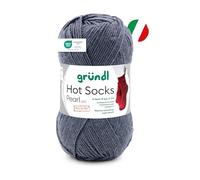 Gründl Wolle Hot Socks Pearl uni 4-fach - Sockenwolle - Sockengarn - Weich und hautfreundlich - 75% Schurwolle, 20% Polyamid, 5% Kaschmir - 1 Knäuel 50 g / 200 m - Nadelstärke 2,5-3 - anthrazit