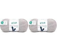 Gründl Wolle Hot Socks uni 100 4-fach - Sockenwolle für 1 Paar Socken - Sockengarn - Weich und hautfreundlich - 75% Schurwolle, 25% Polyamid - 1 Knäuel 100 g / 420 m - Nadelstärke 2,5-3 - kieselgrau