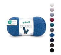 Gründl Wolle Hot Socks uni 100, Sockenwolle/Sockengarn 4-fach 1 Knäuel 100 g / 420 m (75% Schurwolle (superwash), 25% Polyamid), enzianblau