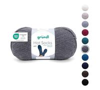 Gründl Wolle Hot Socks uni 100, Sockenwolle / Sockengarn 4-fach 1 Knäuel 100 g / 420 m (75 % Schurwolle (superwash), 25 % Polyamid), anthrazit