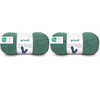 Gründl Wolle Hot Socks uni 100 4-fach - Sockenwolle für 1 Paar Socken - Sockengarn - Weich und hautfreundlich - 75% Schurwolle, 25% Polyamid - 1 Knäuel 100 g / 420 m - Nadelstärke 2,5-3 - tannengrün