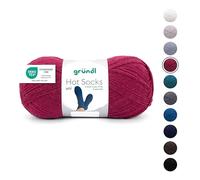 Gründl Wolle Hot Socks uni 100, Sockenwolle / Sockengarn 4-fach 1 Knäuel 100 g / 420 m (75 % Schurwolle (superwash), 25 % Polyamid), bordeaux