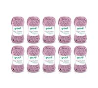 Gründl King Cotton (weiches und voluminöses Strick- und Häkelgarn aus 55 % Polyacryl & 45 % Baumwolle, 50 g / 78 m, Nadelstärke: 6 - 7, 10 x 50 g), Rose