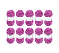 Gründl King Cotton (weiches und voluminöses Strick- und Häkelgarn aus 55 % Polyacryl & 45 % Baumwolle, 50 g / 78 m, Nadelstärke: 6 - 7, 10 x 50 g), Fuchsia