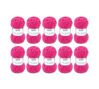 Gründl King Cotton (weiches und voluminöses Strick- und Häkelgarn aus 55 % Polyacryl & 45 % Baumwolle, 50 g / 78 m, Nadelstärke: 6 - 7, 10 x 50 g), Pink