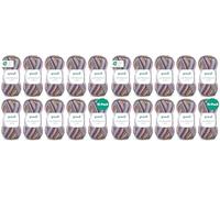 Gründl Wolle Lisa Premium color - Garn zum Stricken mit Farbverlauf - Strickgarn - Häkelgarn - Weich und hautfreundlich - 100% Polyacryl 10 Knäuel 50 g / 133 m -Nadelstärke 3,5-4,5 - beige-apricot