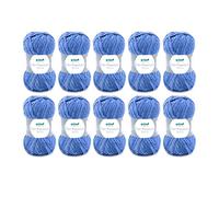 Gründl Wolle Lisa Premium Jeans - Garn zum Stricken mit Farbverlauf - Strickgarn - Häkelgarn - Weich und hautfreundlich - 100% Polyacryl 10 Knäuel 50 g / 133 m -Nadelstärke 3,5-4,5 - Jeansblau