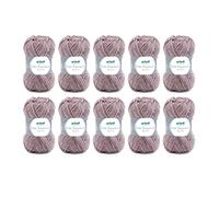 Gründl Wolle Lisa Premium Jeans Strickgarn 10 x 50 g, Graubraun | Garn zum Stricken mit Farbverlauf - Häkelgarn - Weich und hautfreundlich - 100 % Polyacryl 50 g / 133 m - Nadelstärke 3,5-4,5