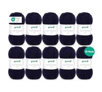 Gründl Wolle Lisa Premium uni - Garn zum Stricken - Strickgarn - Häkelgarn - Weich und hautfreundlich - 100% Polyacryl 10 Knäuel 50 g / 133 m - Nadelstärke 3,5-4,5 - Marine