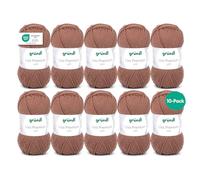 Gründl Lisa Premium Wolle, Polyacryl, nougat, 133 m, Nadelstärke 3,5- 4,5, 10er Pack