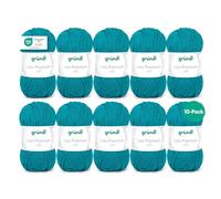 Gründl Lisa Premium Uni Strick- & Häkelgarn (weicher und wollartiger Charakter, pflegeleichtes waschbares Strickgarn aus 100% Polyacryl, 50 g/ 133 m, Nadelstärke: 3,5 - 4,5, 10 Knäuel á 50 g), Petrol