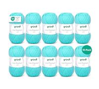 Gründl Lisa Premium Wolle, Polyacryl, pastelltürkis, 133 m, Nadelstärke 3,5- 4,5, 10er Pack