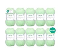 Gründl Lisa Premium Wolle, Polyacryl, helles neongrün, 133 m, Nadelstärke 3,5- 4,5, 10er Pack