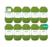 Gründl Wolle Lisa Premium uni Strickgarn 10 x 50 g, Maigrün