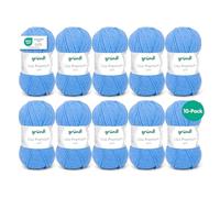 Gründl Wolle Lisa Premium uni Strickgarn 10 x 50 g, Mittelblau