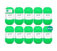 Gründl Lisa Premium Wolle, Polyacryl, neongrün, 133 m, Nadelstärke 3,5- 4,5, 10er Pack