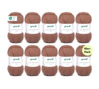 Gründl Wolle Lisa Premium uni Strickgarn 10 x 50 g, Nougat | Garn zum Stricken - Häkelgarn - Weich und hautfreundlich - 100 % Polyacryl - Nadelstärke 3,5- 4,5