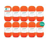 Gründl Wolle Lisa Premium uni Strickgarn 10 x 50 g, Orange