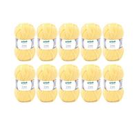 Gründl Wolle Lisa Premium uni Strickgarn 10 x 50 g, Pastellgelb | Garn zum Stricken - Häkelgarn - Weich und hautfreundlich - 100 % Polyacryl - Nadelstärke 3,5- 4,5