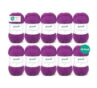 Gründl Wolle Lisa Premium – 100% Polyacryl, Purpur, 133 m, Nadelstärke 3,5–4,5, 10er Pack