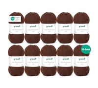 Gründl Wolle Lisa Premium – 100% Polyacryl – Schokolade – 133 m – Nadelstärke 3,5–4,5 – 10er Pack