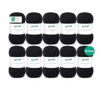 Gründl Wolle Lisa Premium – 100% Polyacryl, 50 g/133 m, Nadelstärke 3,5-4,5, Schwarz, 10er Pack