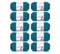 Gründl Wolle Living - Dicke Wolle zum Häkeln und Stricken - Winterwolle - Weich und wärmend - 80% Polyacryl, 20% Polyamid - 10 Knäuel 100 g / 100 m - Nadelstärke 8-9 - petrol